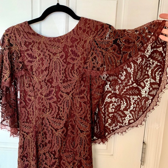 Dress the Population Dresses & Skirts - Gold & Red Lace Dress The Population Dress